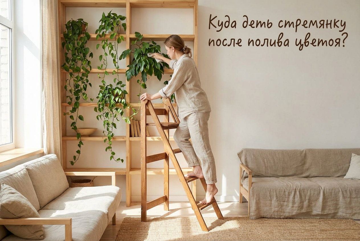 Комнатные лианы на полках в интерьере квартиры