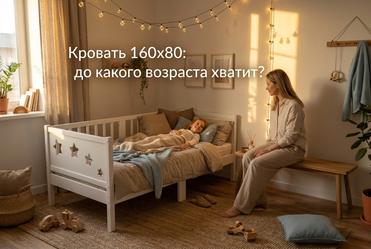 Детская кровать размером 160 на 80 сантиметров в интерьере комнаты