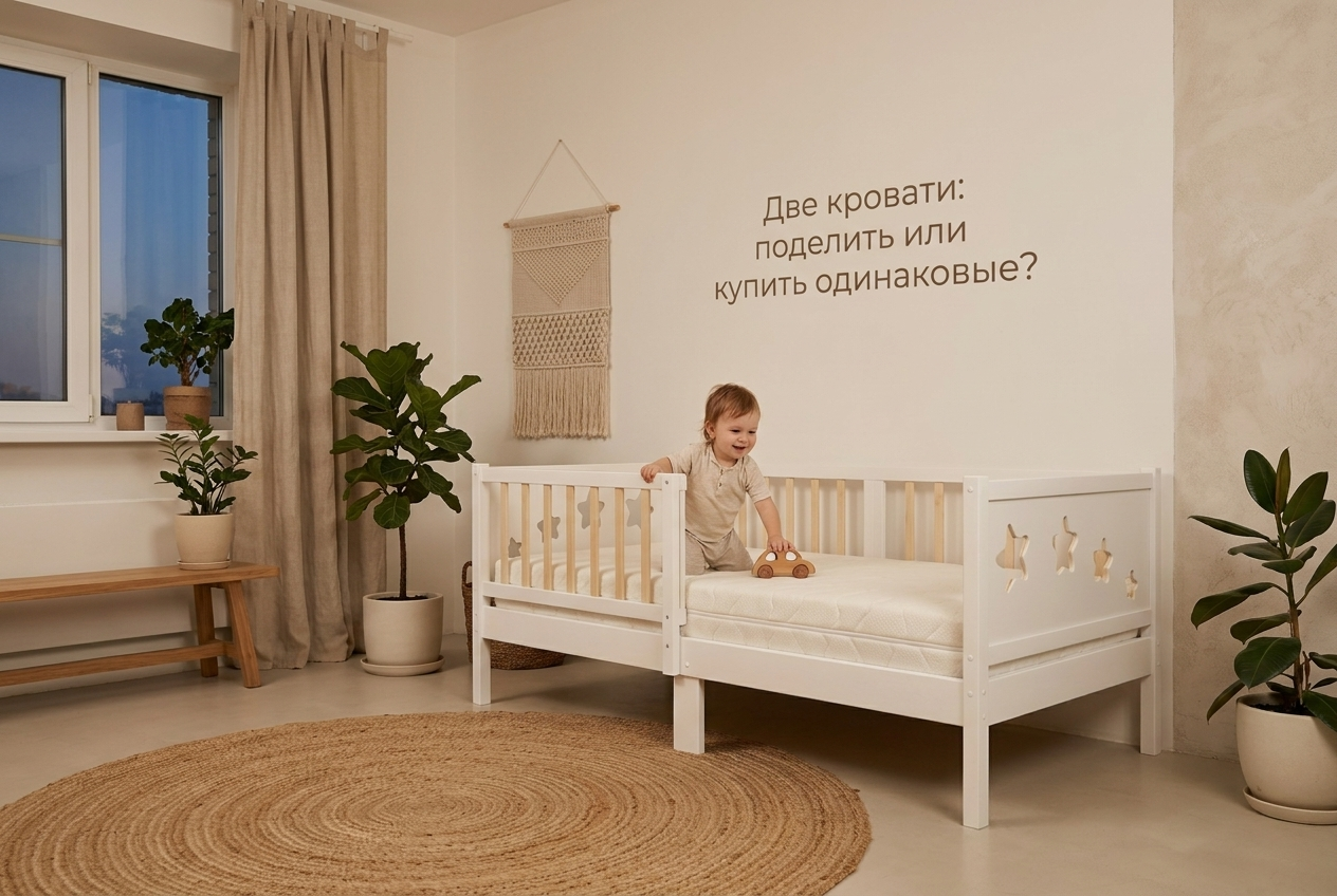 Две кровати для близнецов в интерьере детской комнаты