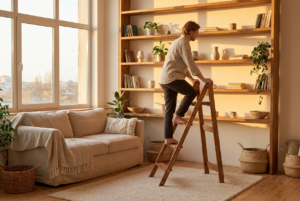 Процесс покраски потолка валиком с использованием правильной техники для избежания разводов