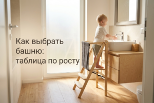 Таблица подбора башни помощника для ребенка в зависимости от его роста и возраста